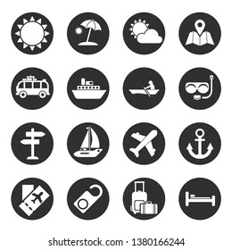 Traveling,transport and hotel icons