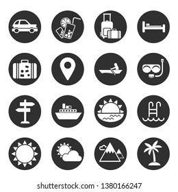 Traveling,transport and hotel icons