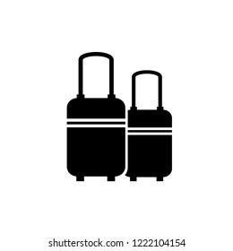 Traveller Bag Icon in Flat & Glyph Style. One of Holiday Equipment Sign and Symbol on White Isolated Background. EPS 10.