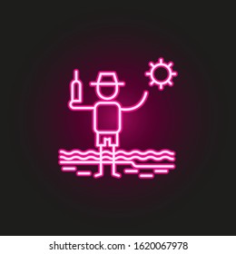 Traveller, beach neon style icon. Simple thin line, outline vector of travel icons for ui and ux, website or mobile application