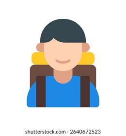 Traveller Icon Design for National Park Adventure and Backpacking. Outdoor person illustration, hiking and eco-tourism symbol