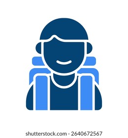 Traveller Icon Design for National Park Adventure and Backpacking. Outdoor person illustration, hiking and eco-tourism symbol