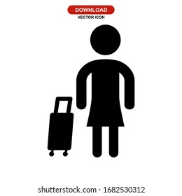 traveller icon or logo isolated sign symbol vector illustration - high quality black style vector icons
