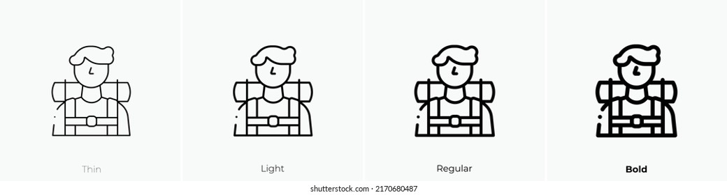traveller icon. Thin, Light Regular And Bold style design isolated on white background