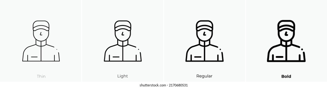 traveller icon. Thin, Light Regular And Bold style design isolated on white background