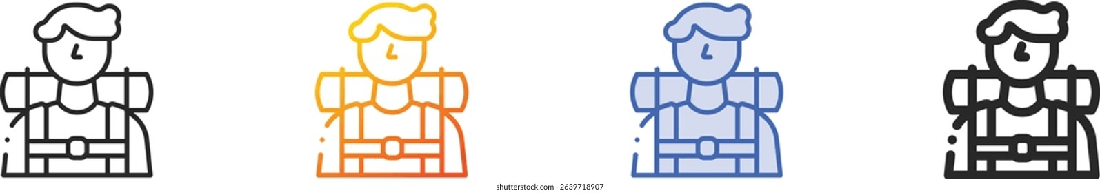 traveller icon.Thin Linear, Gradient, Blue Stroke and bold Style Design Isolated On White Background
