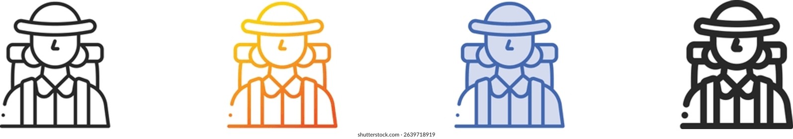 traveller icon.Thin Linear, Gradient, Blue Stroke and bold Style Design Isolated On White Background