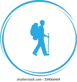 traveller. Internet button. Vector icon.