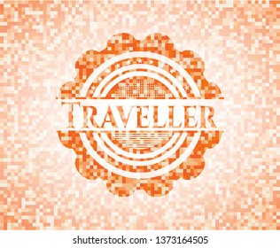 Traveller orange mosaic emblem