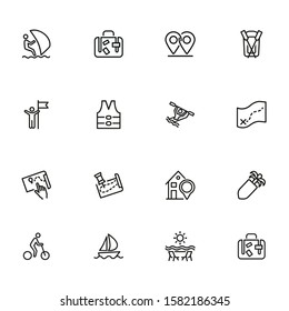 Travelling Activity Icons Set Line Icons Stock Vector (Royalty Free ...