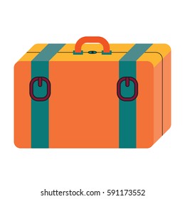 Travelling bag orange on the white background