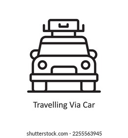 Travelling  Car vector Outline Icon Design illustration. Car Accident Symbol on White background EPS 10 File