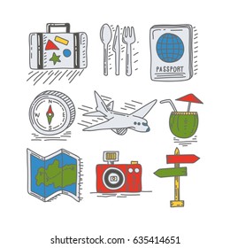 Travelling doodle illustration