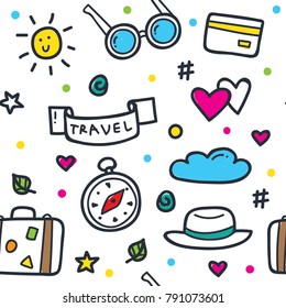 Travelling doodle seamless pattern series