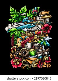 Travelling Doodle vector design Illustration
