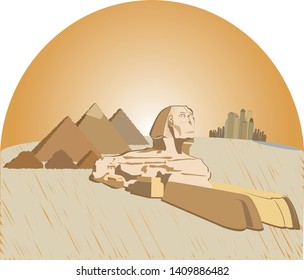 Travelling to Egypt .Holidays in Egypt.Welcome to Egypt.Vector image.