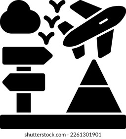 Travelling Glyph Vector Icon Design