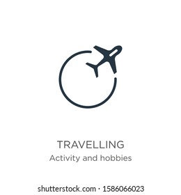 Travelling icon vector. Trendy flat travelling icon from activities collection isolated on white background. Vector illustration can be used for web and mobile graphic design, logo, eps10