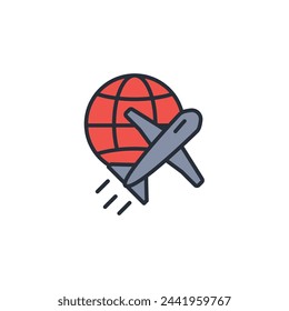 travelling icon. vector.Editable stroke.linear style sign for use web design,logo.Symbol illustration.