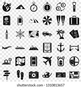 Travelling icons set. Simple style of 36 travelling vector icons for web for any design