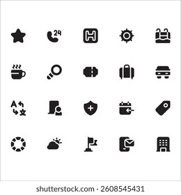 Travelling Icons with solid style, perfect for user interface projects