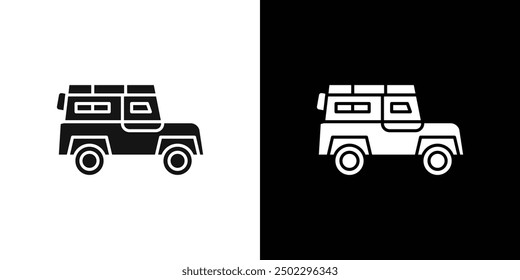 Travelling jeep icon logo set vector