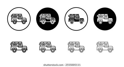 Travelling jeep icon logo sign set vector outline