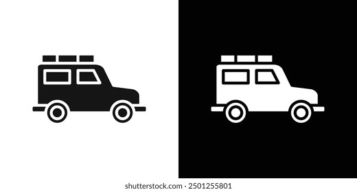 Travelling jeep icon Symbol mark in filled style