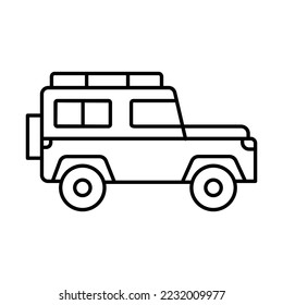 Travelling jeep Vector Icon fully editable

