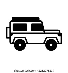 Icono vector de jeep itinerante totalmente editable

