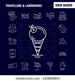 Travelling And Landmarks Line Icon for Web, Print and Mobile UX/UI Kit. Such as: File, Location, Map, Transport, Chat, Chatting, Text, Transport, Pictogram Pack. - Vector