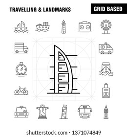 Travelling And Landmarks Line Icon for Web, Print and Mobile UX/UI Kit. Such as: Card, Credit, Credit Card, Money, Wallet, Money, Cash, Pictogram Pack. - Vector