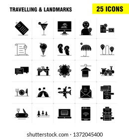 Travelling And Landmarks Solid Glyph Icon for Web, Print and Mobile UX/UI Kit. Such as: File, Location, Map, Transport, Chat, Chatting, Text, Transport, Pictogram Pack. - Vector