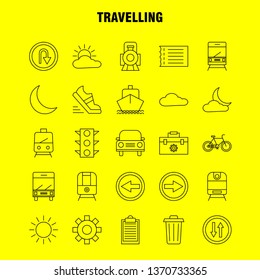 Travelling Line Icon for Web, Print and Mobile UX/UI Kit. Such as: Toolbox, Box, Configuration, Setting, Settings, Gear, Maintain, Setting, Pictogram Pack. - Vector