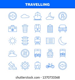 Travelling Line Icon for Web, Print and Mobile UX/UI Kit. Such as: Toolbox, Box, Configuration, Setting, Settings, Gear, Maintain, Setting, Pictogram Pack. - Vector