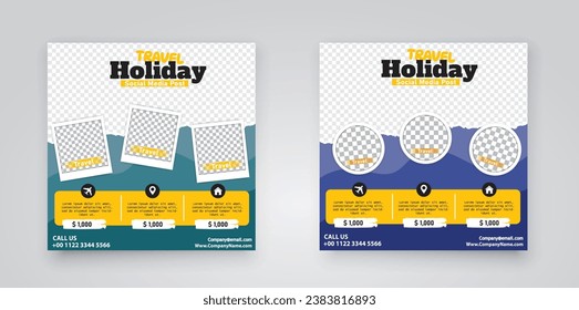 travelling social media post ,squire banner template