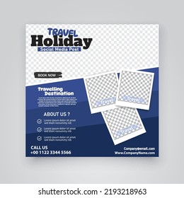 Travelling social media post template