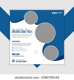 Travelling, tourism or summer holiday tour online marketing flyer, post or poster design.