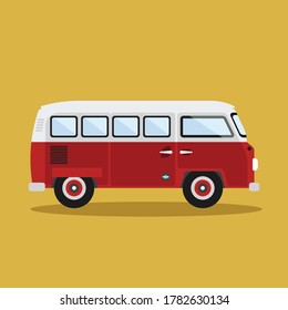 Travelling van isolated vector on background
