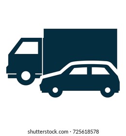 travelling vehicles of  a road icon