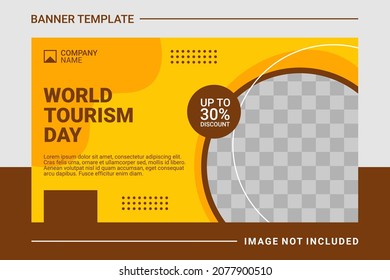 Travelling web banner design template. social media horizontal banner