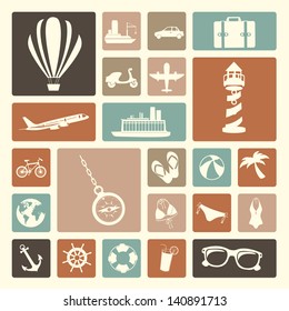 travels icons over white background vector illustration