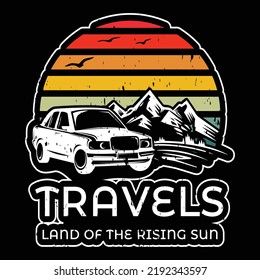 travels t shirt  graphic design vector