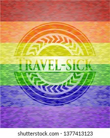 Travel-sick lgbt colors emblem 