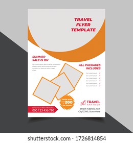 travel/tour flyer design template in A4 size