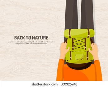 Travel,tourism, flat style.World travel banner.Summer holidays, vacation.Travel around the world.Journey,trip plan.Tourists tips.International tourism.Hiking and camping.Hands