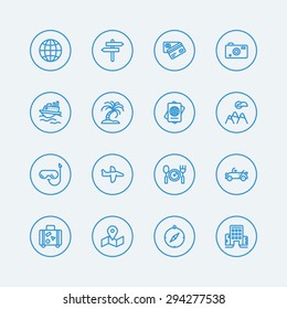 Travel,vacation line icons. Vector EPS10