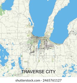 Traverse City, Michigan, United States map poster art