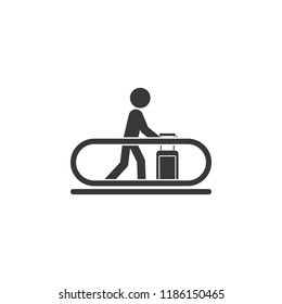 travolator and man with luggage icon. Element of airport icon. Premium quality graphic design icon. Signs and symbols collection icon for websites, web design, mobile app  on white background