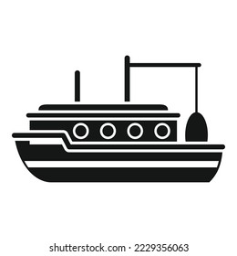 Trawler boat icon simple vector. Sea vessel. Fish ship